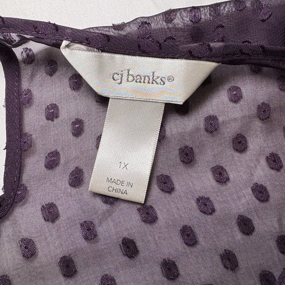 CJ Banks Womens Blouse Size 1X Purple‎ Lace Sheer Boho Fairy Whimsigoth - Picture 6 of 12